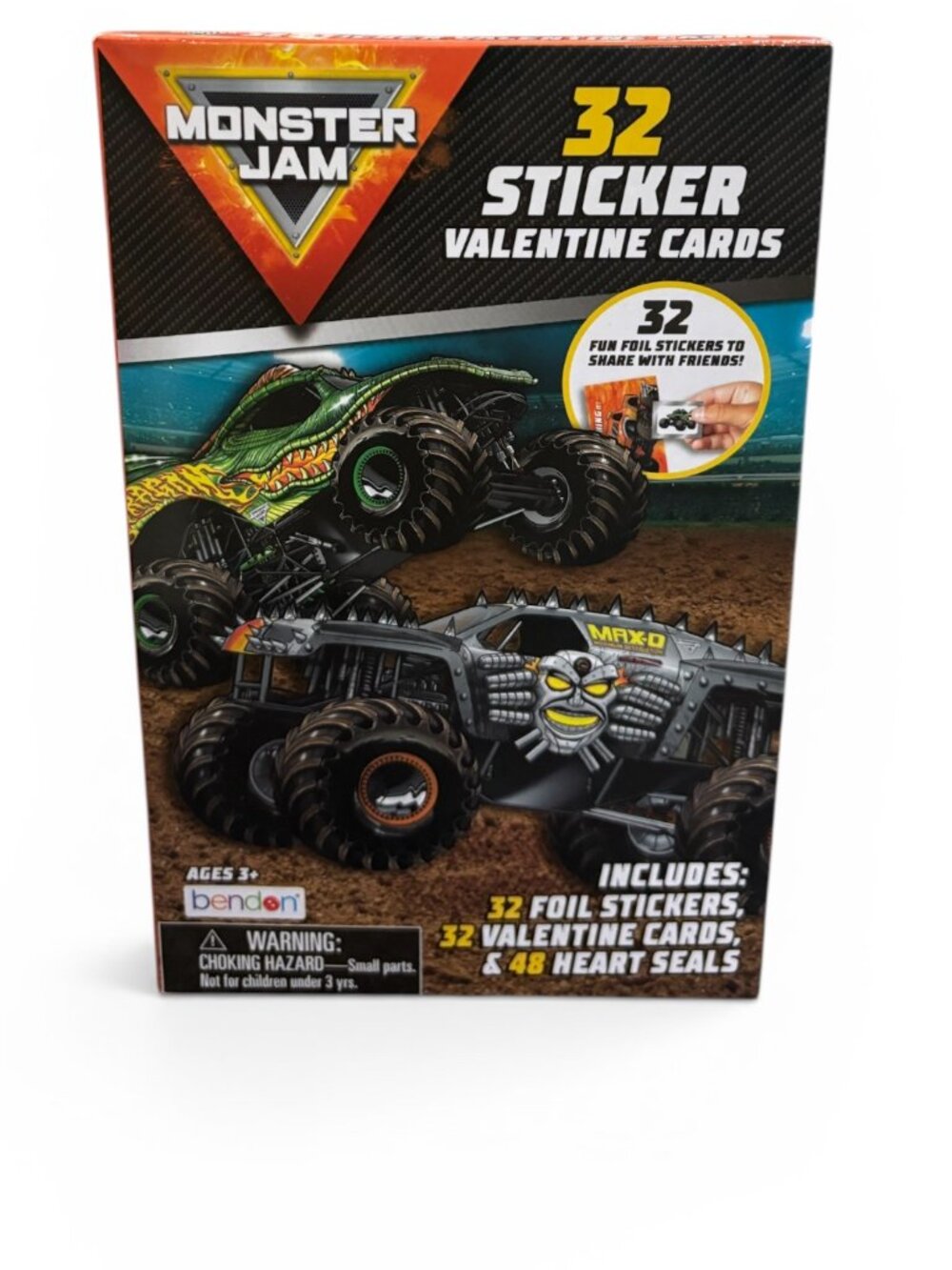 Set of 32 Monster Valentine Cards, Foil Stickers & Seals